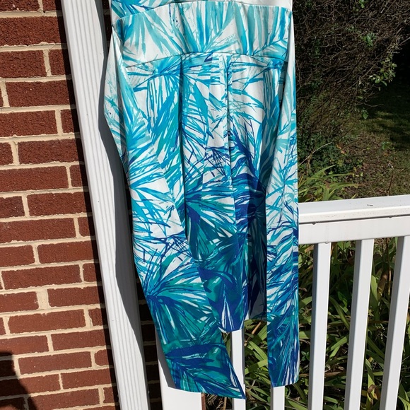 MAXMARA White Turquoise Green V Neck ARIZIA Print Sheath Women’s 6 - Picture 4 of 7